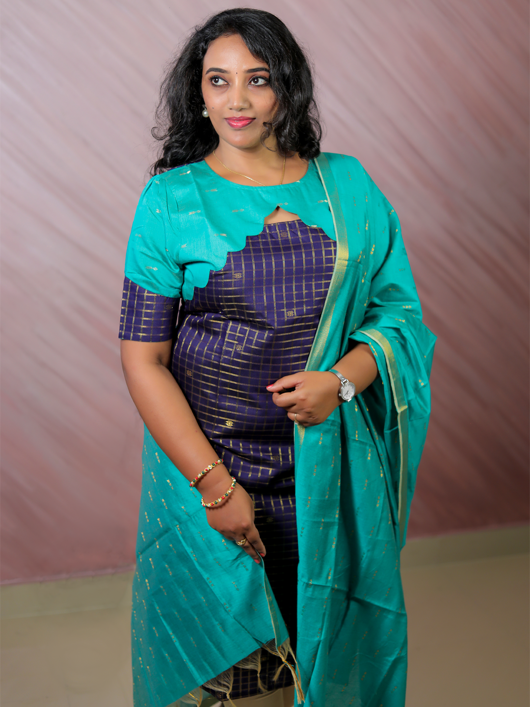 Classy Wear / Classy Kurti / Sea Green - Blue