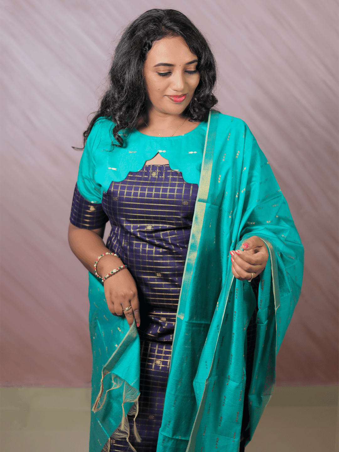 Classy Wear / Classy Kurti / Sea Green - Blue - Image 3