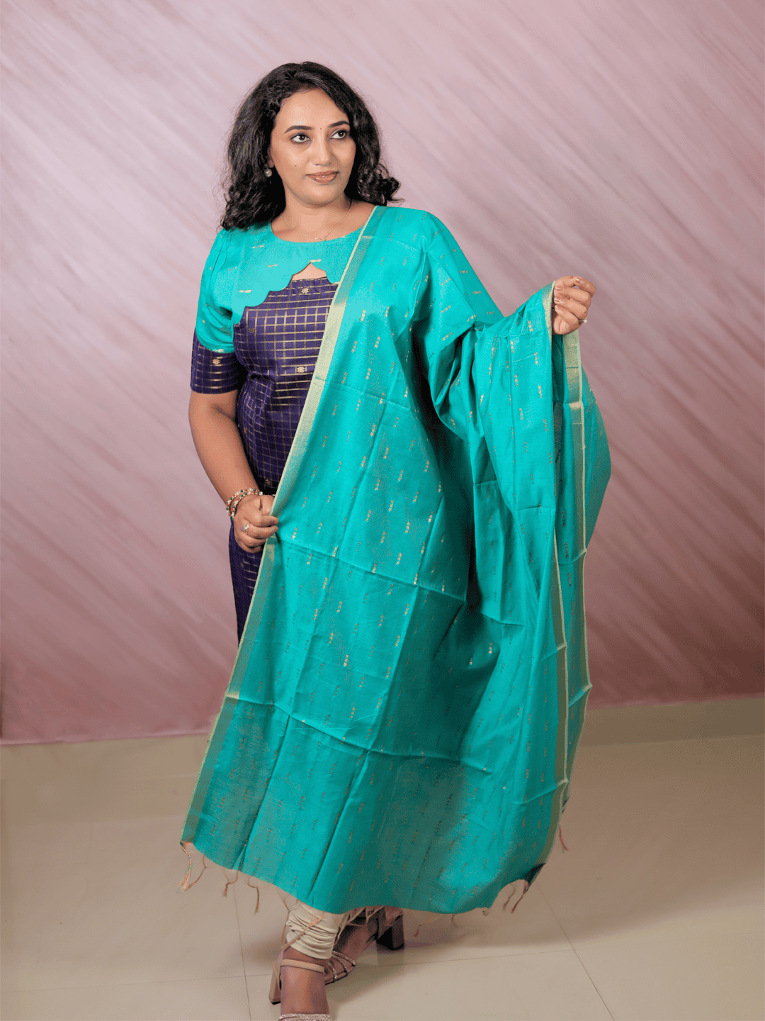 Classy Wear / Classy Kurti / Sea Green - Blue - Image 4