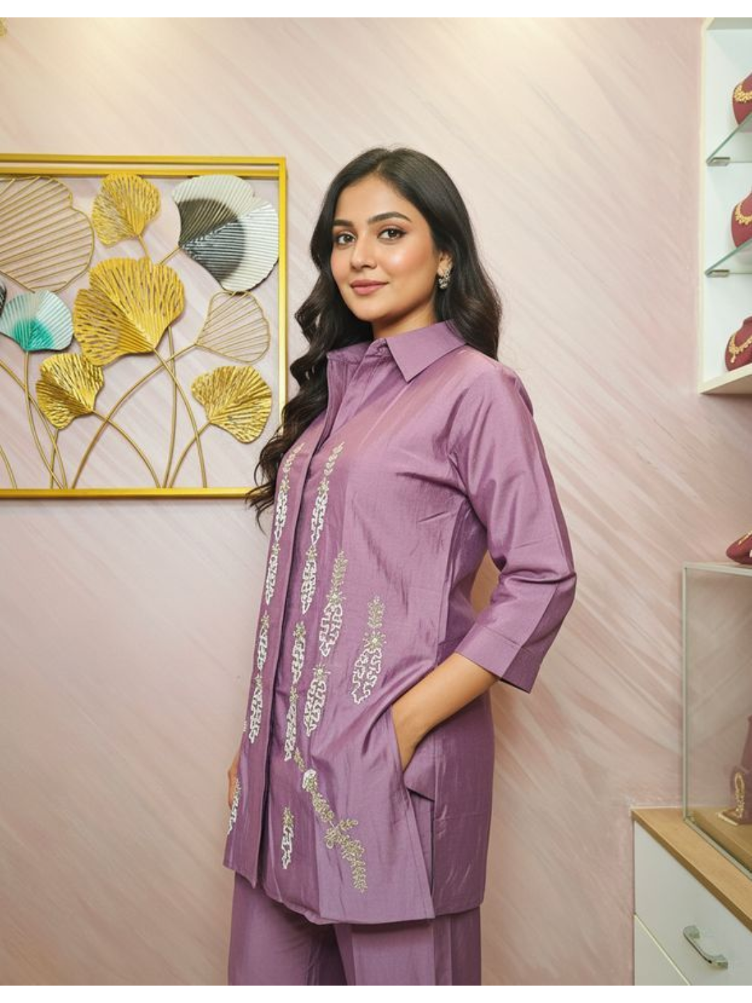 CORD SET - MUSLIN /PURPLE - Image 2