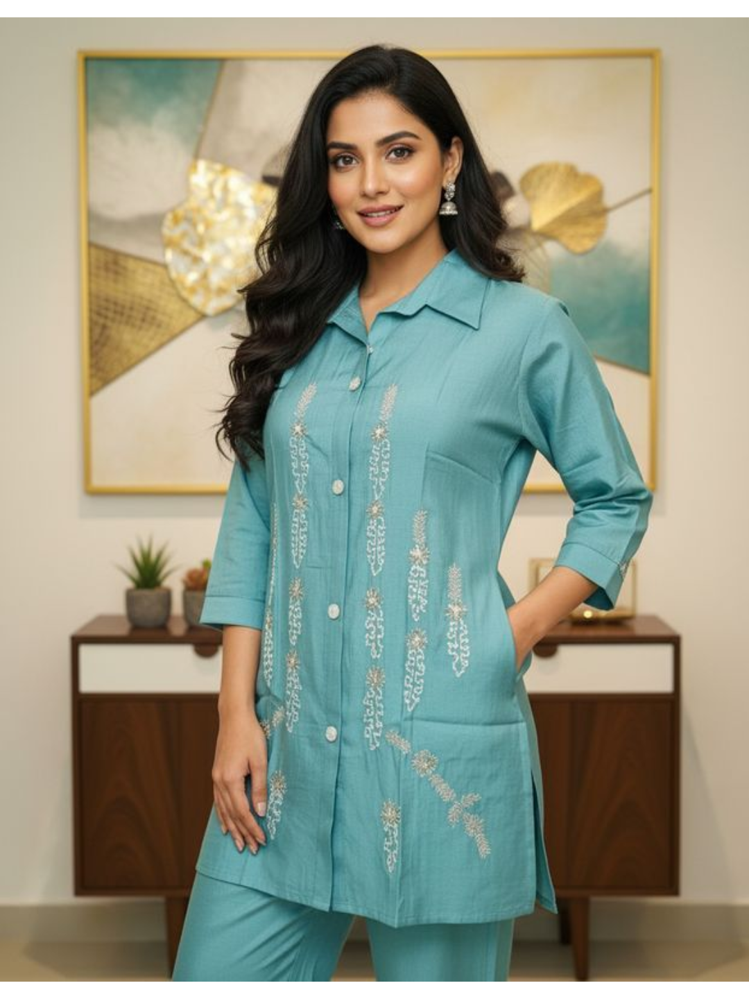 CORD SET - MUSLIN /BLUE