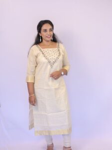 Classy Wear / Classy Kurti / Cream zari