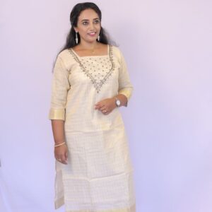 Classy Wear / Classy Kurti / Cream zari