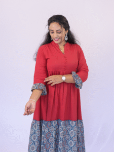 Classy Wear / Classy Frocks / Red-Indigo