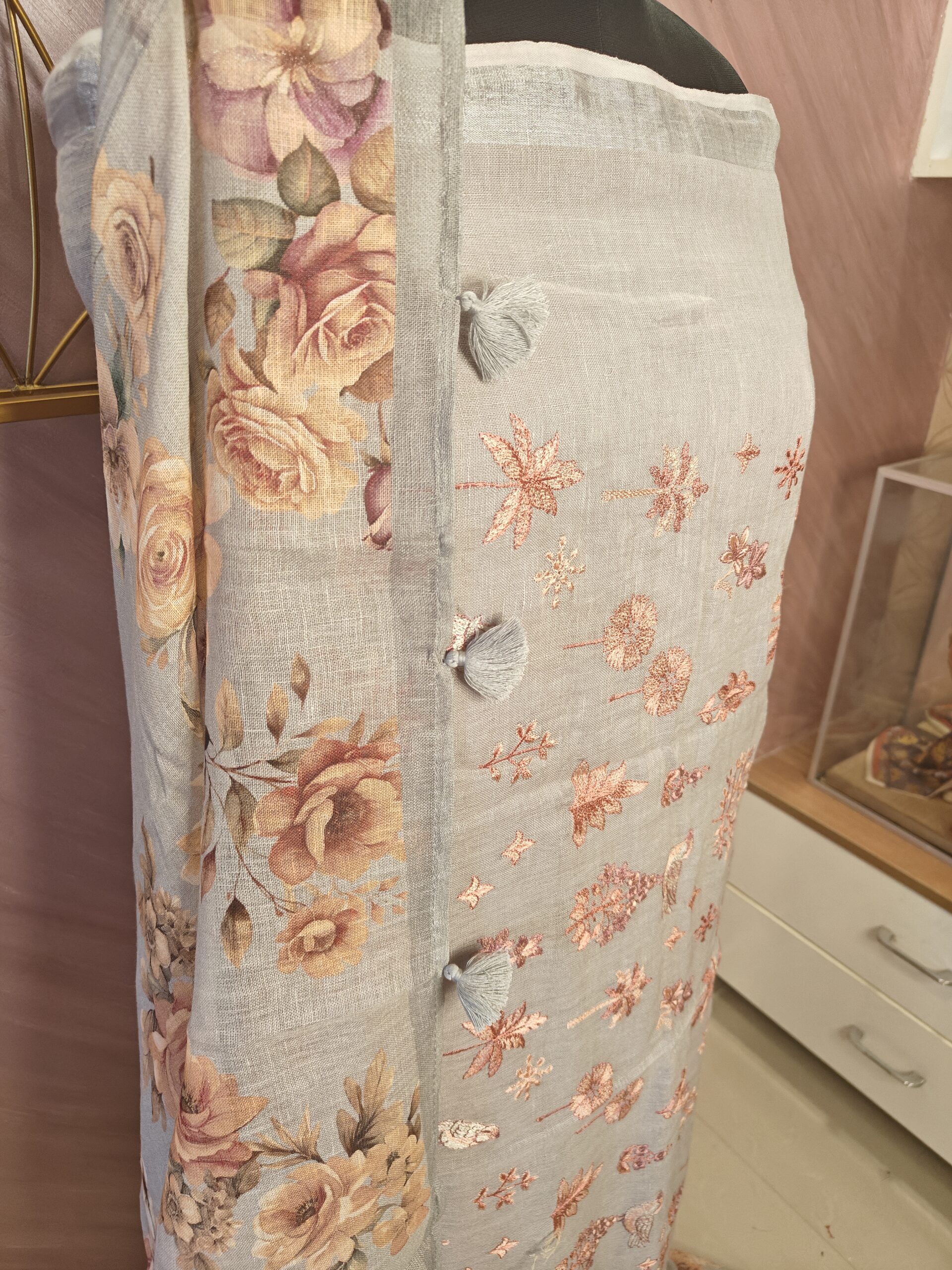 Unstitched Suits/ GREY/ HANDLOOM - Image 3