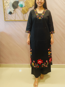 CORD SET - Black- Embroiderey