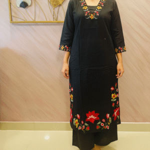 CORD SET - Black- Embroiderey