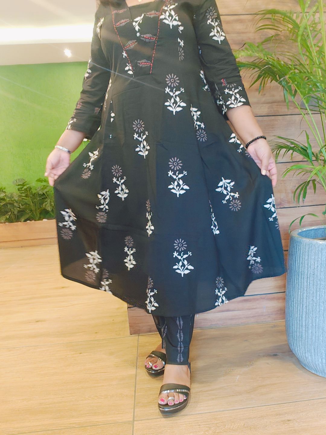 CORD SET - Black Block Print - Image 2