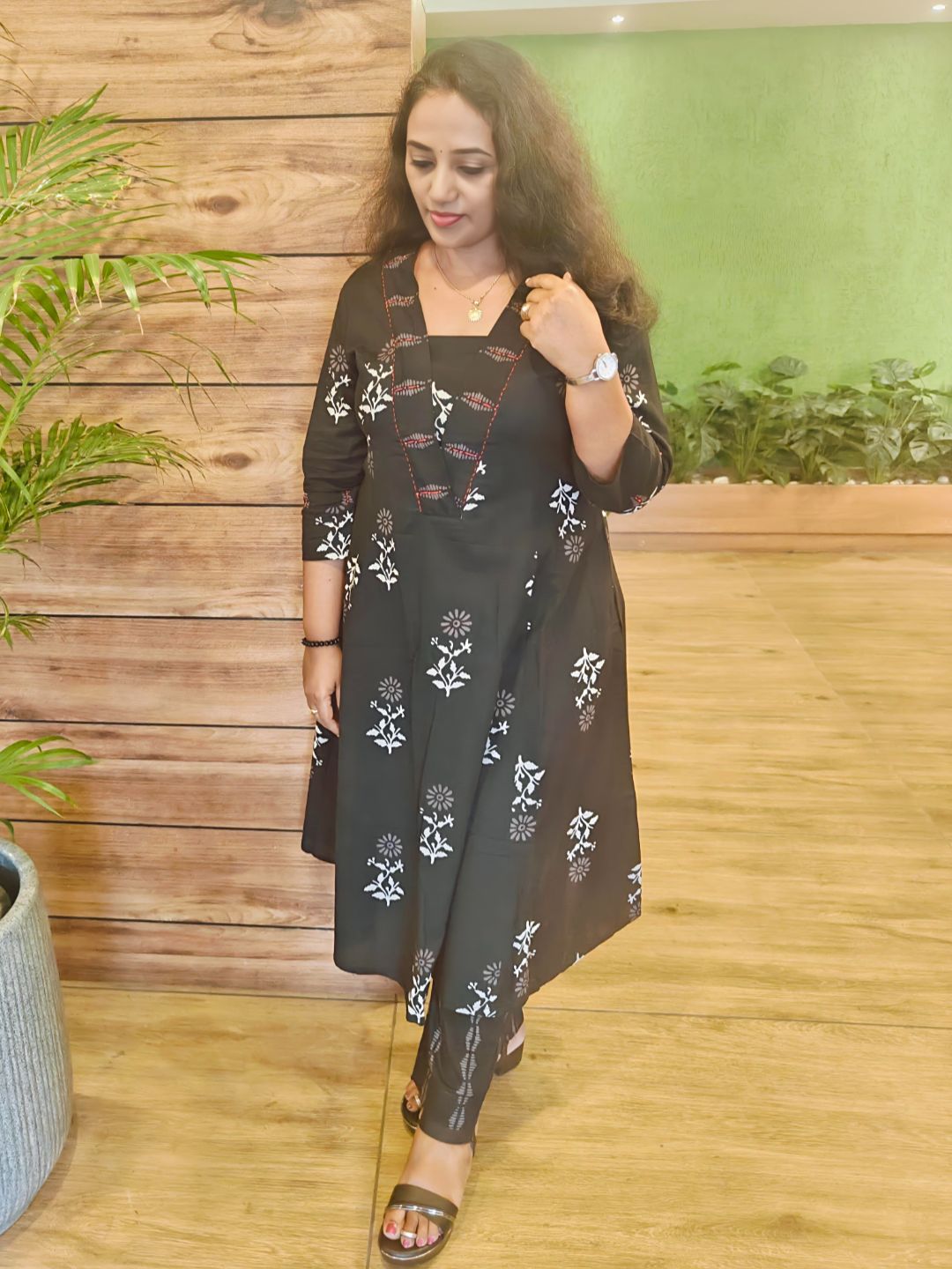 CORD SET - Black Block Print - Image 3