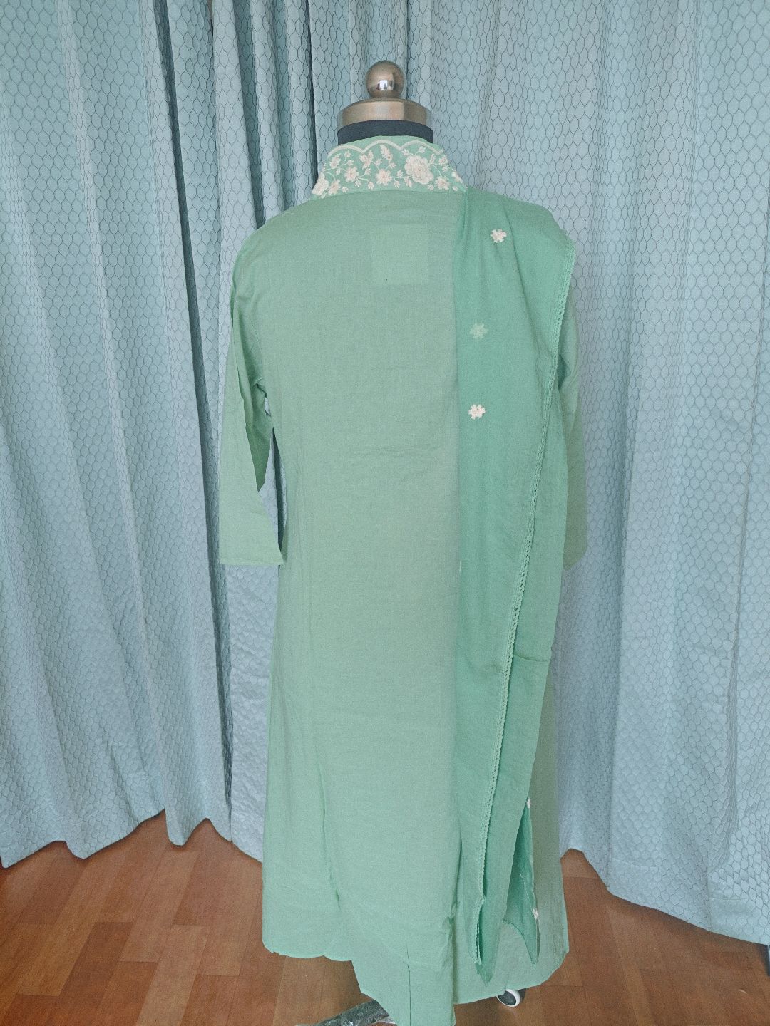 Comfy Salwar / Green Mul -A-LINE 3pc - Image 4