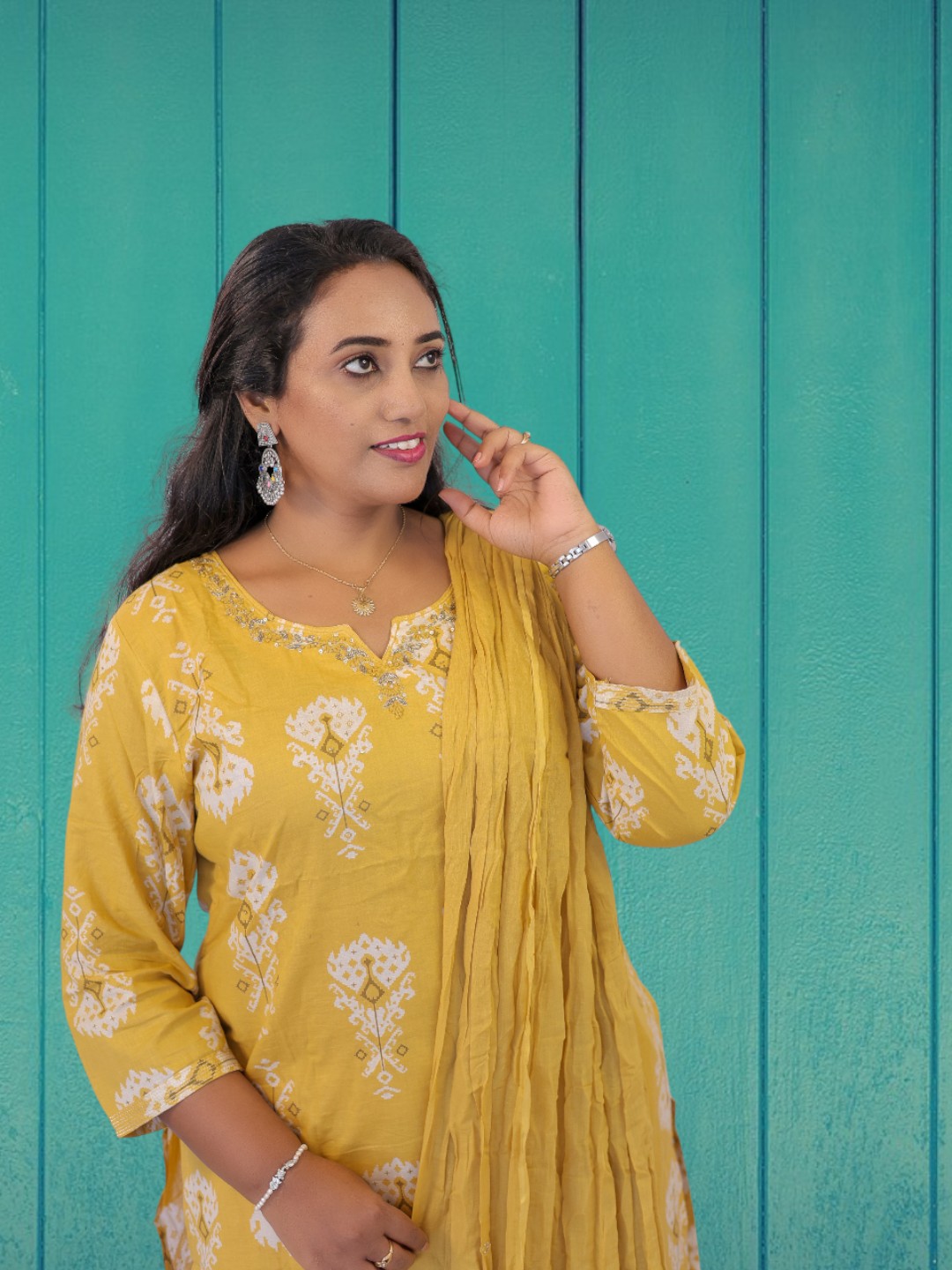 Comfy Salwar / Yellow Dress3PC - Image 4