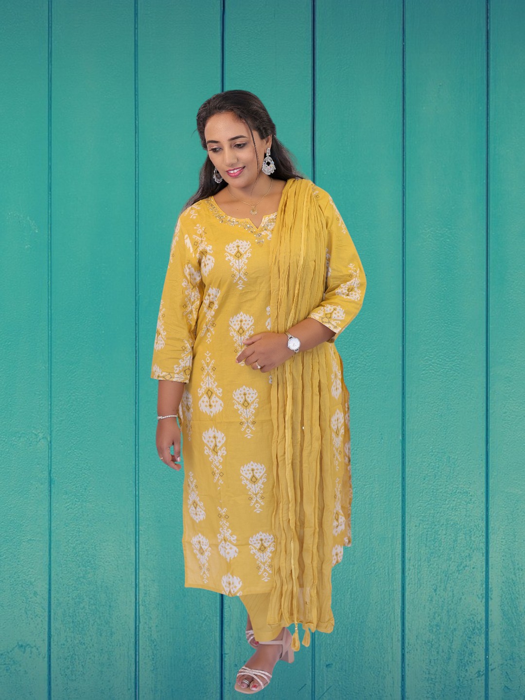 Comfy Salwar / Yellow Dress3PC - Image 5