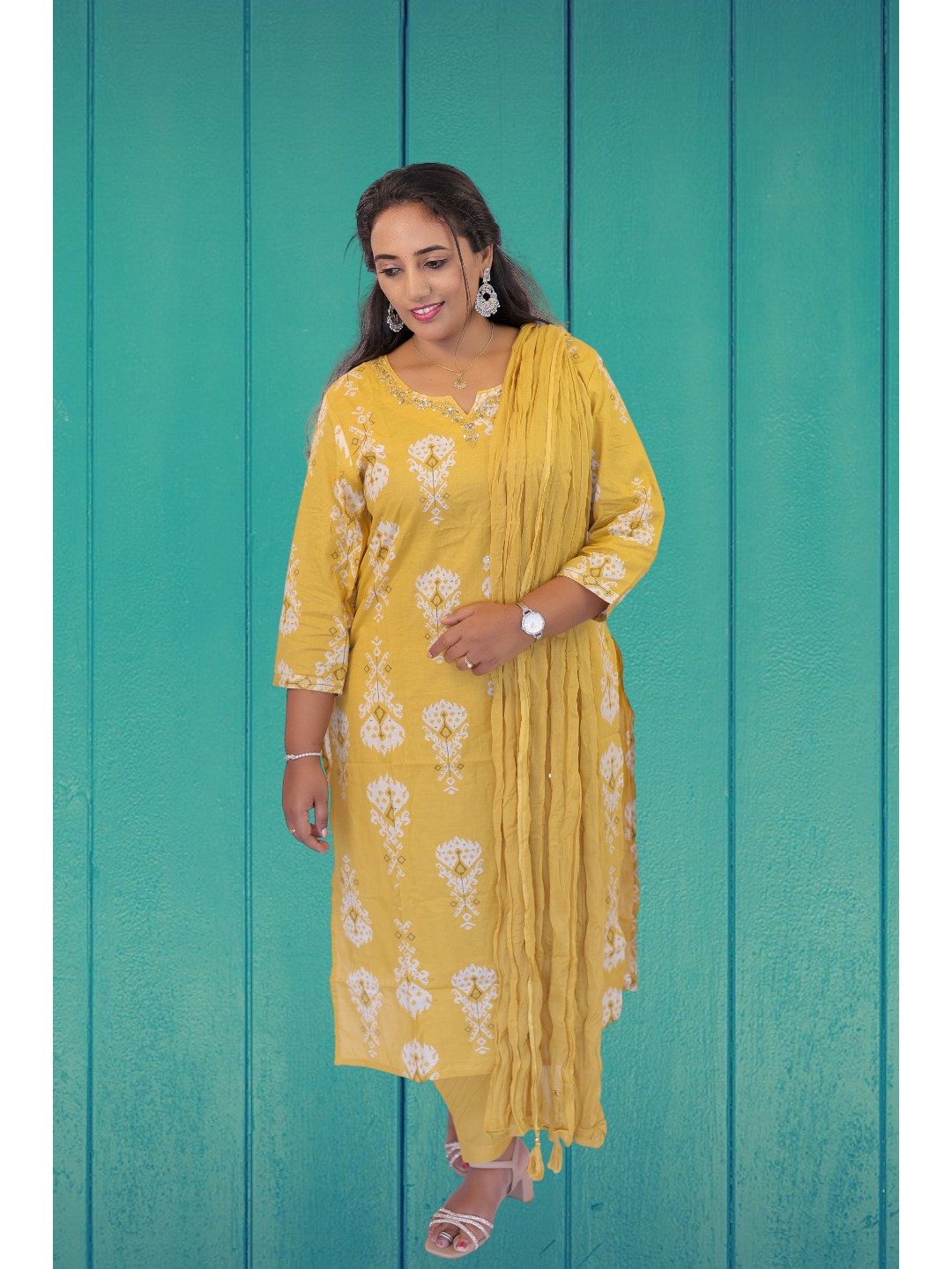 Comfy Salwar / Yellow Dress3PC - Image 2