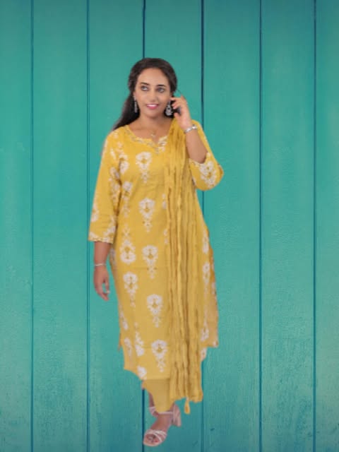 Comfy Salwar / Yellow Dress3PC