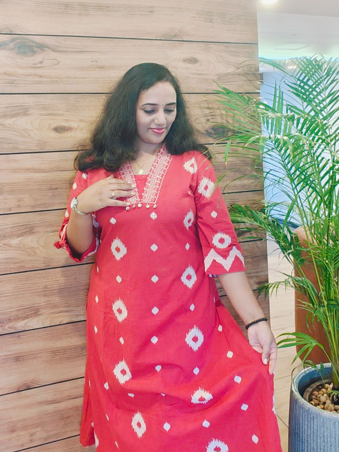 CORD SET - Red Block Print - Image 4