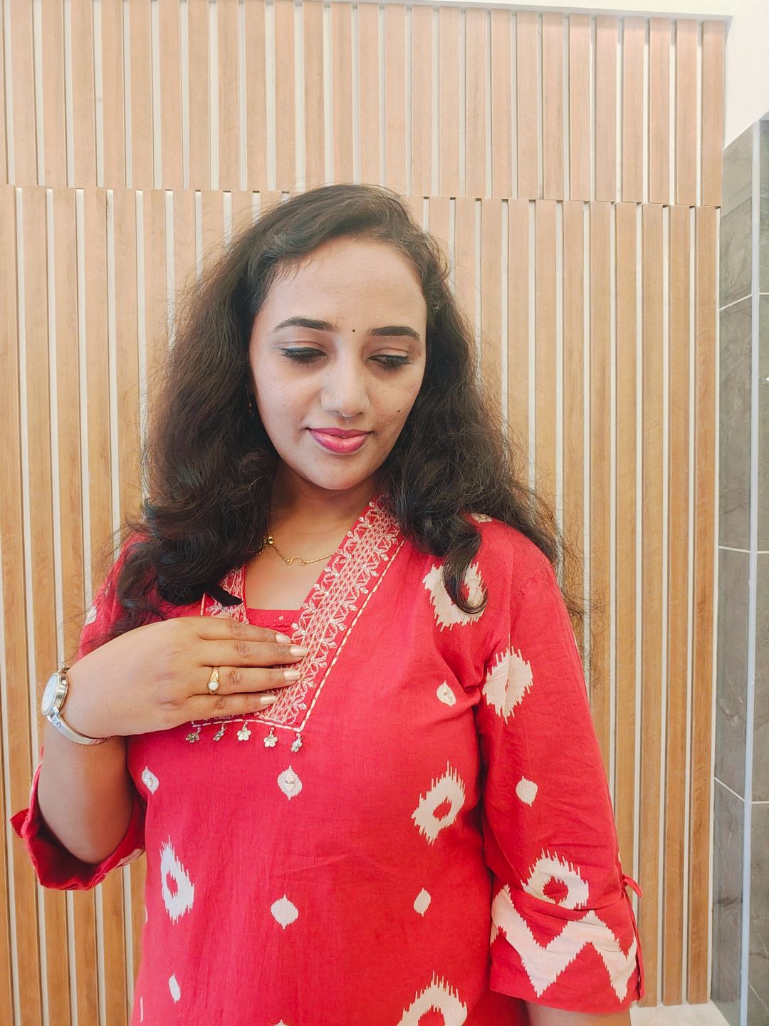 CORD SET - Red Block Print - Image 6