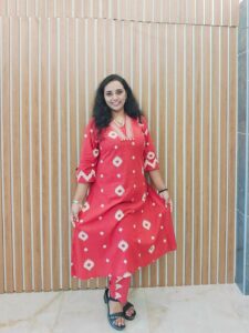 CORD SET - Red Block Print