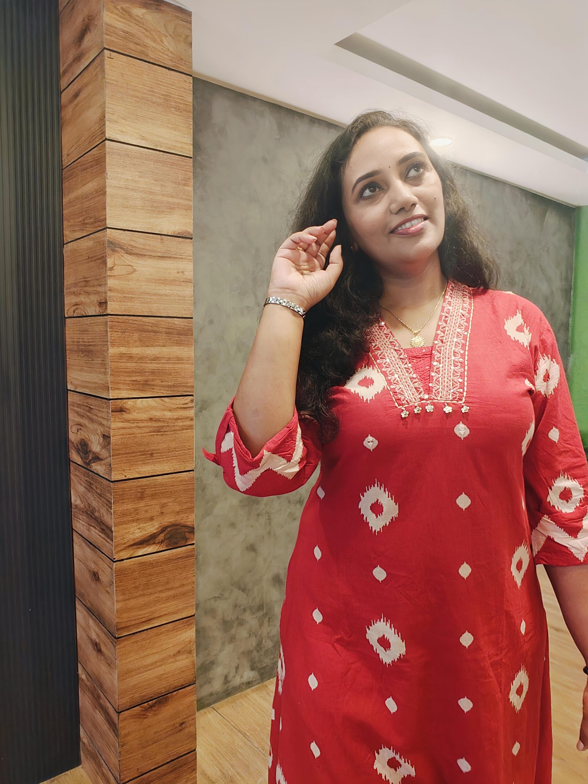 CORD SET - Red Block Print - Image 5