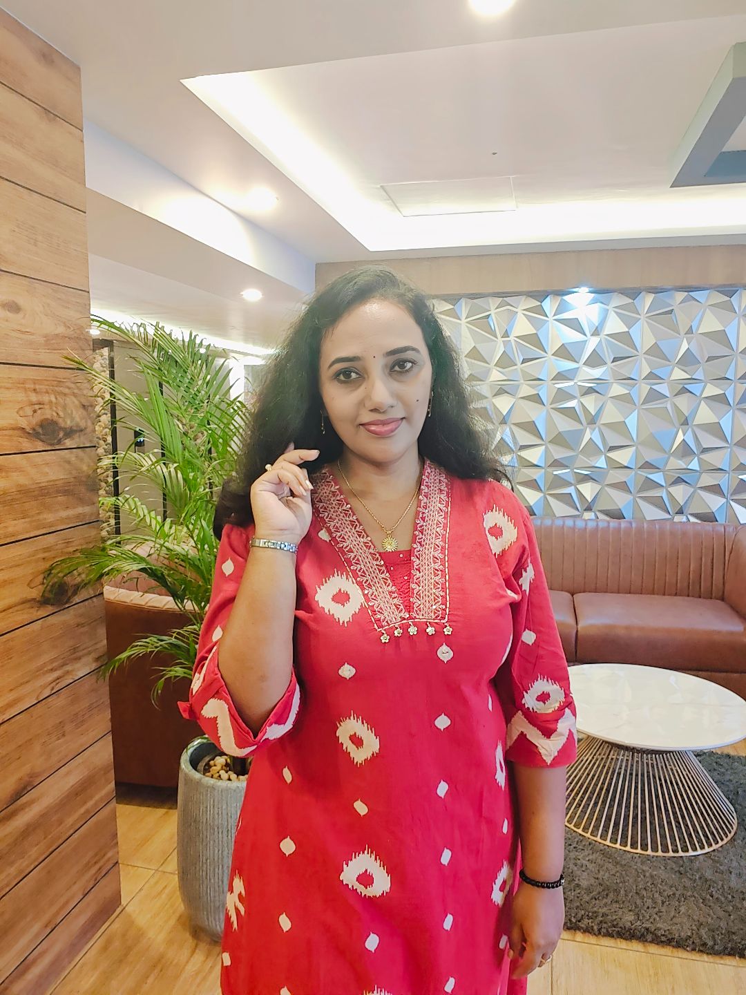 CORD SET - Red Block Print - Image 2