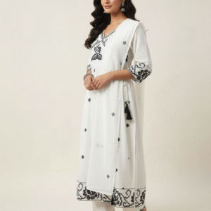 Comfy Salwar / Angarkha/white /Jaipur cotton-A-LINE Umbrella 3pc