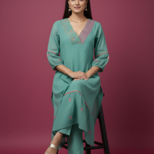 CO-ORD SET -Mulchanderi Green/A-LINE