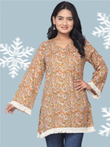 TUNICS/ Muatard printed cotton