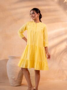 Classy Wear / Classy Frocks / Short frock-Yellow