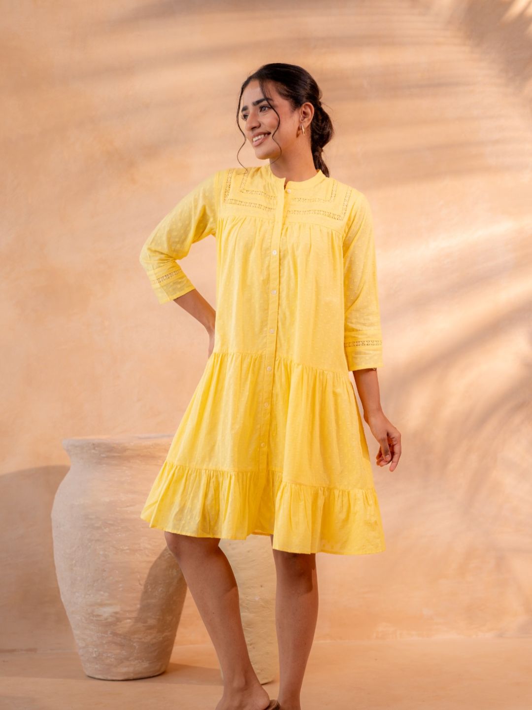 Classy Wear / Classy Frocks / Short frock-Yellow
