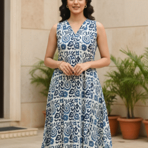 Classy Wear / Classy Kurti / Hand block -Indigo