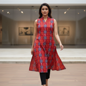 Classy Wear / Classy Kurti / Hand block -Mejanta Ikkat