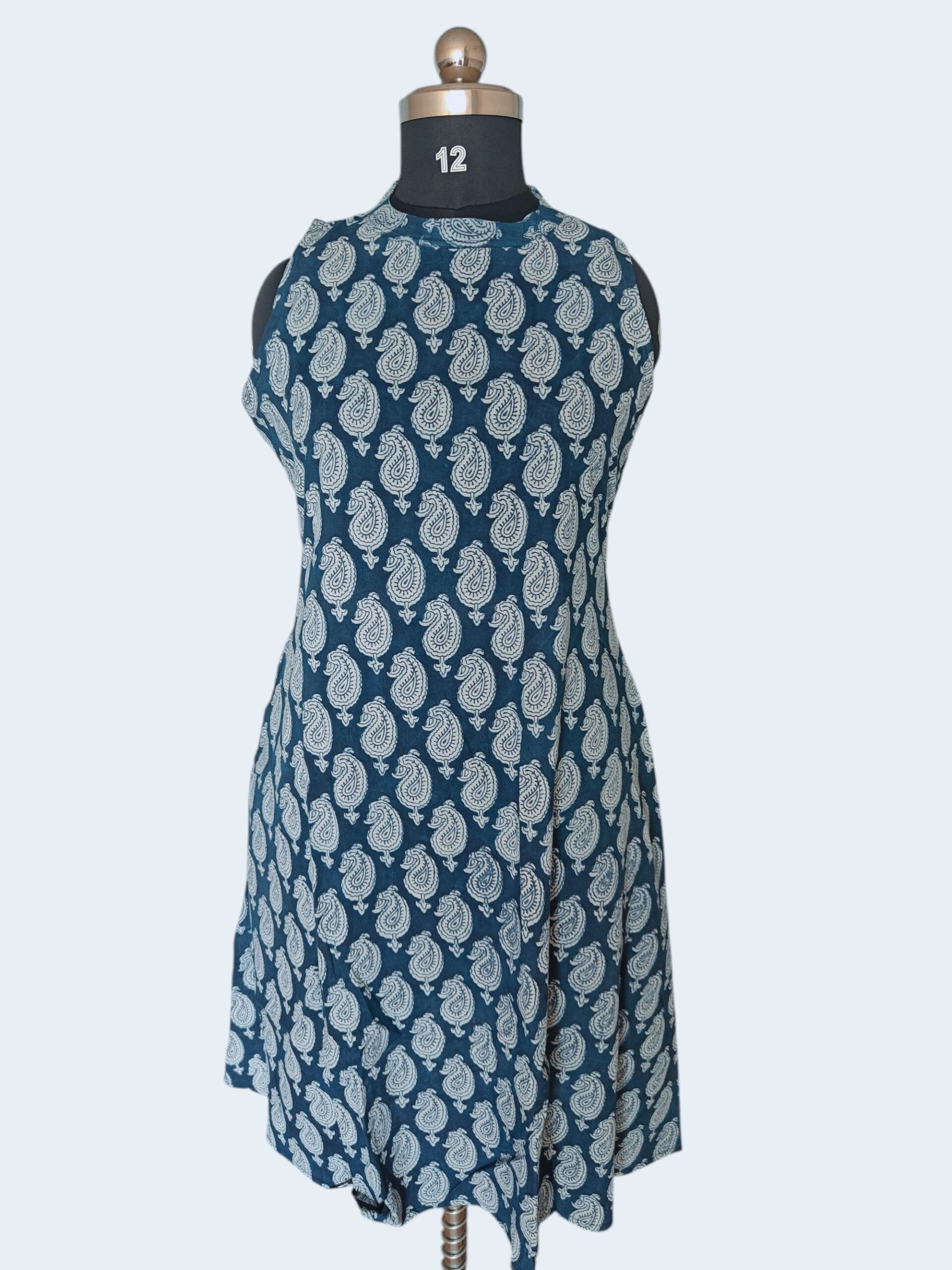 Classy Wear / Classy Kurti / Hand block - Indigo - Image 3