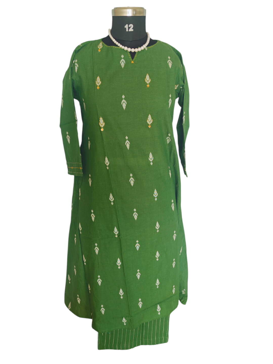 CO-ORD SET - Hand loom- Green - Image 4
