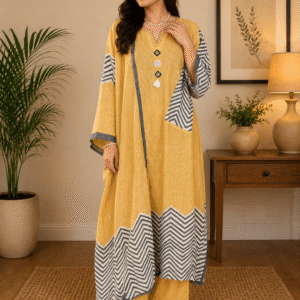 Comfy Salwar / Linen/ 3pc set  Yellow