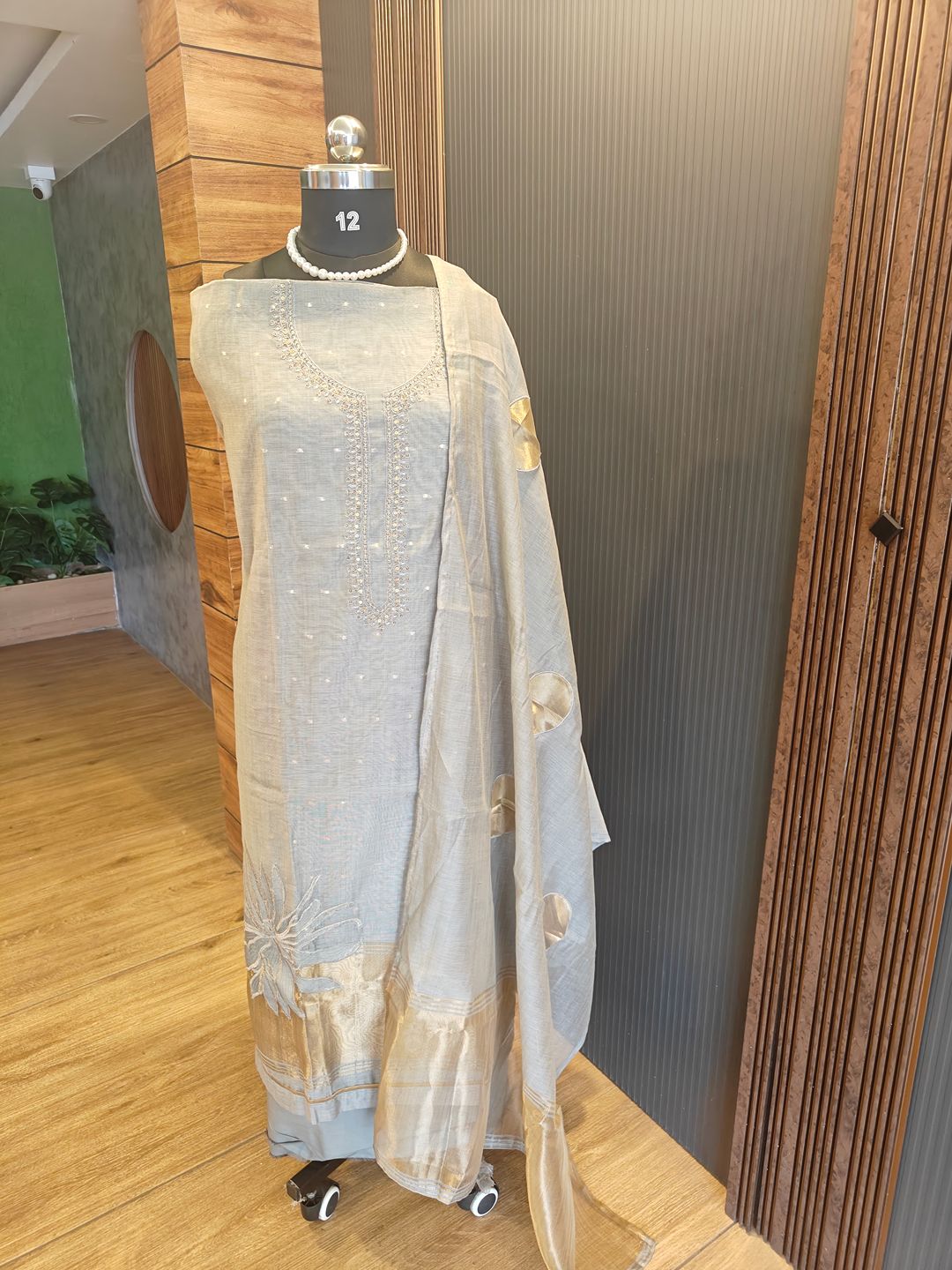 Chanderi tissue with zari - material - Image 4