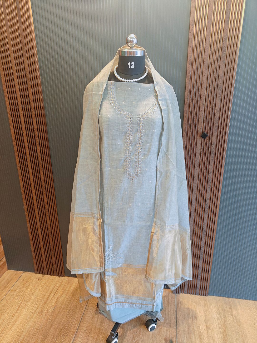 Chanderi tissue with zari - material - Image 3