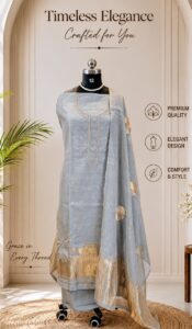 Chanderi tissue with zari - material