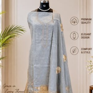 Chanderi tissue with zari - material