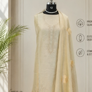 Chanderi tissue with zari - material (Green)